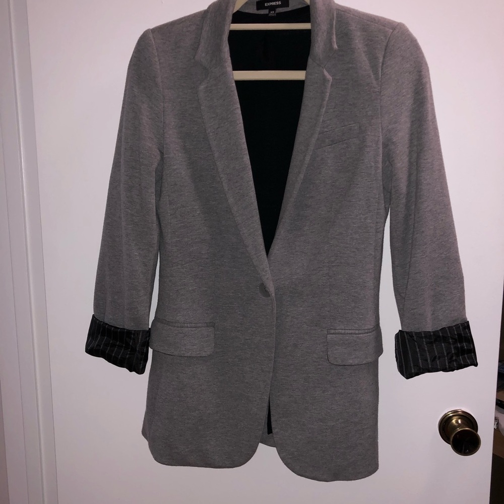Grey cotton blazer